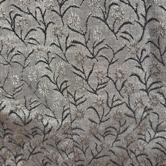 Gray/Black Metallic Floral Le Suit Four Button Jacket Size 10 - Picture 3 of 5